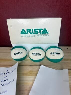 Rare Vintage Arista Nashville Austin Records Promo Squish Balls Tone Green White
